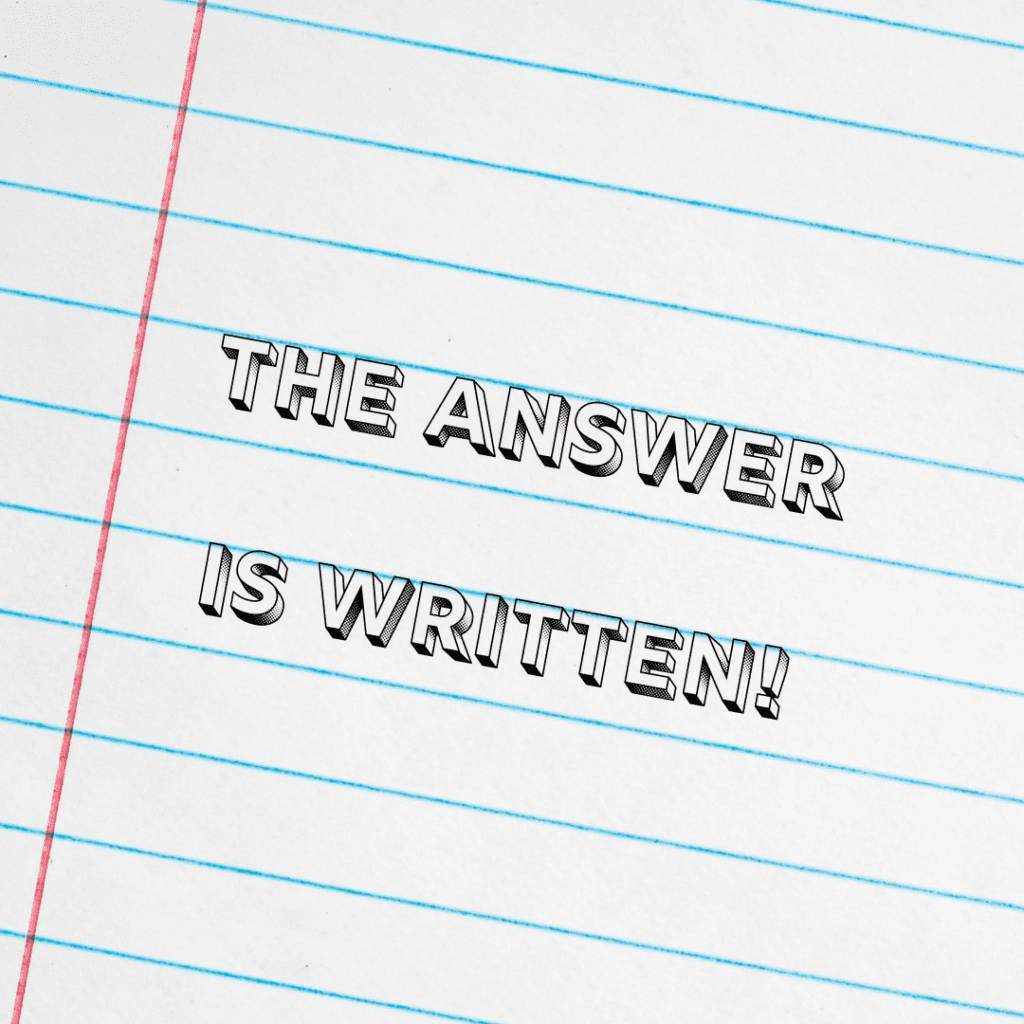 The answer is written!
